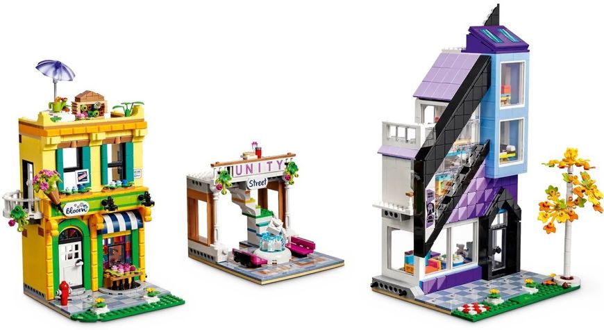 LEGO Friends Конструктор Квіткові та дизайнерські крамниці у центрі міста 41704 фото